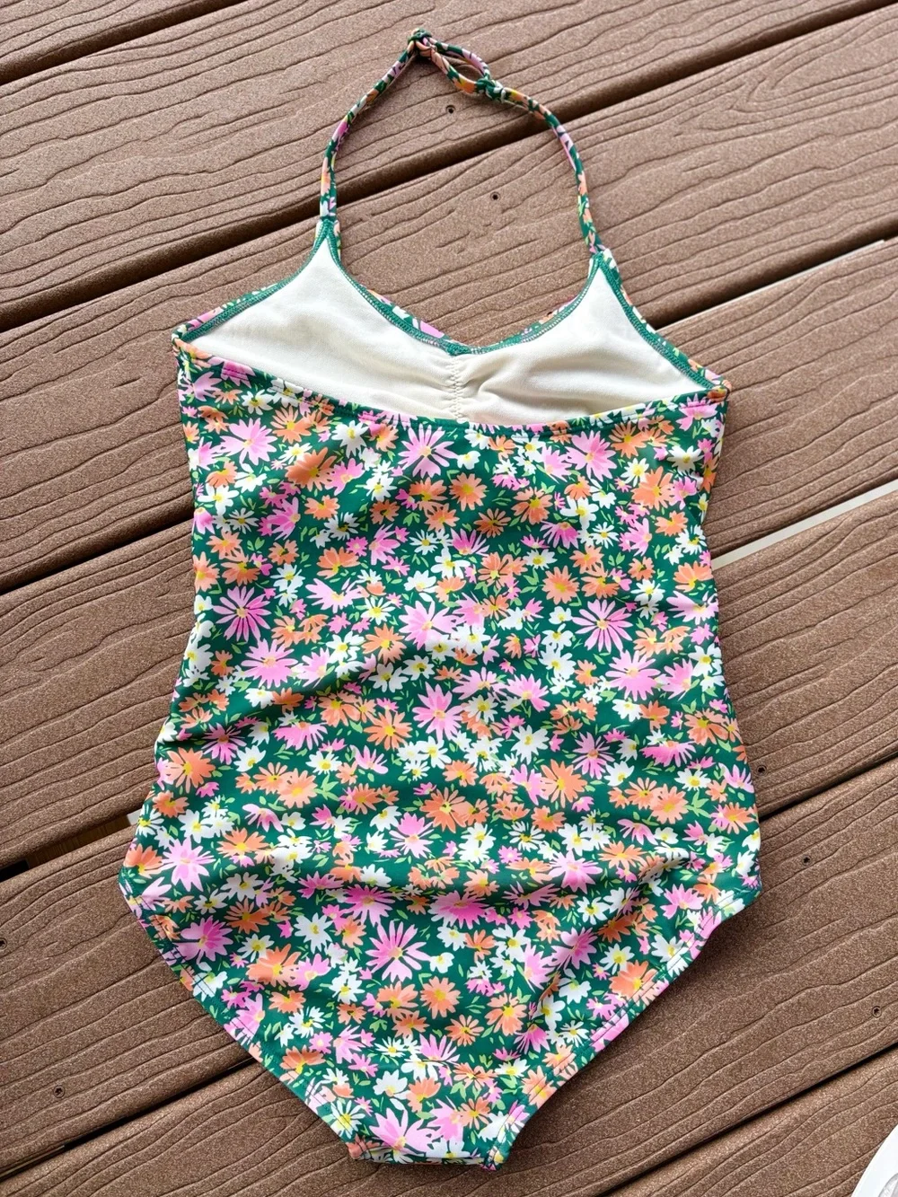 Art Class Girls Floral Cutout One Piece Swimsuit Size L 10/12 Like New